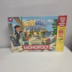 City Ville Monopoly Game Zynga Hasbro A2052 Sealed 2012 Strategy Mystery